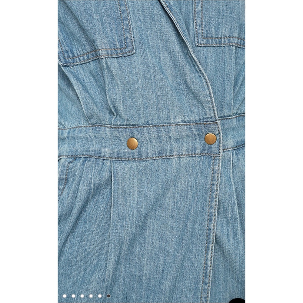 SOLD ❌ MP|D by MINKPINK Jeans Utility Wrap Midi Dress / Dusty Blue - Picture 5 of 9